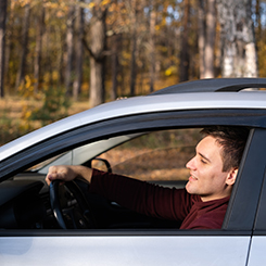 man driving
